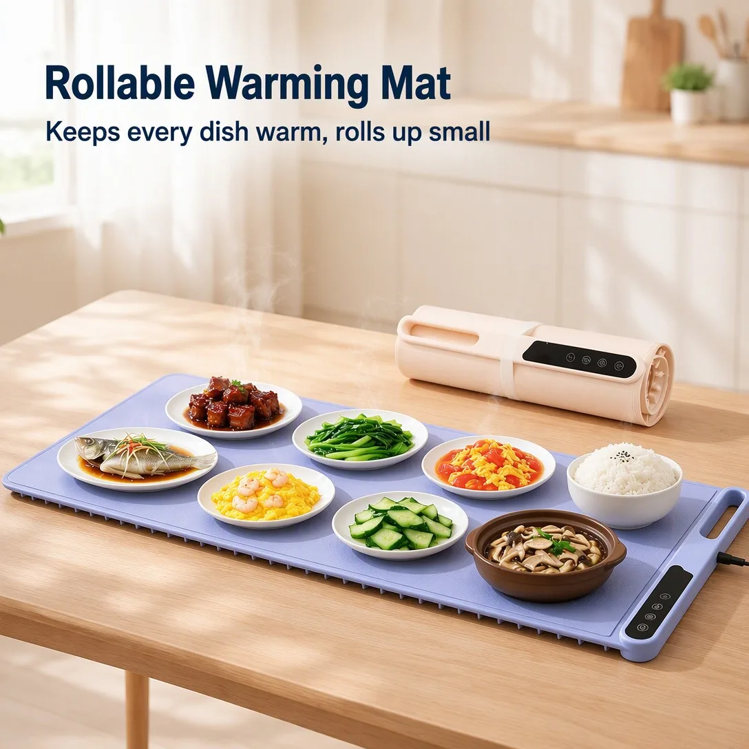 Rollable Warming Mat - Keeps Every Dish Warm, Rolls Up Small - detail view 3