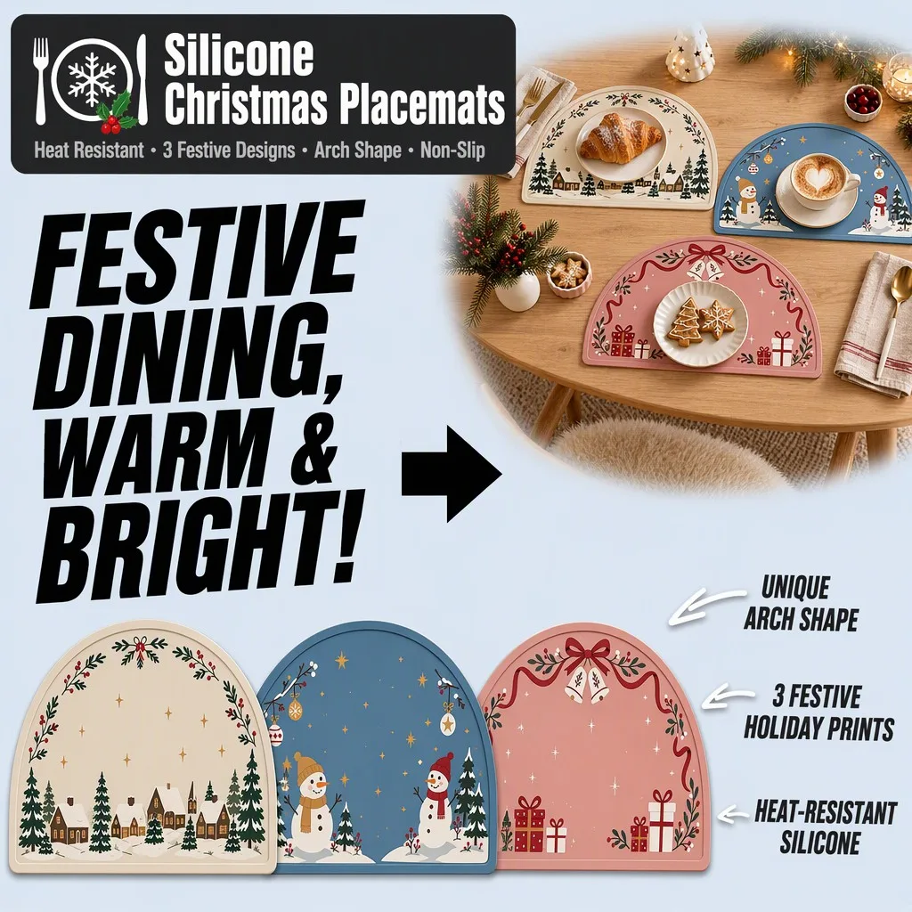Silicone Christmas Placemat - Waterproof Non Slip Table Mat - main product image