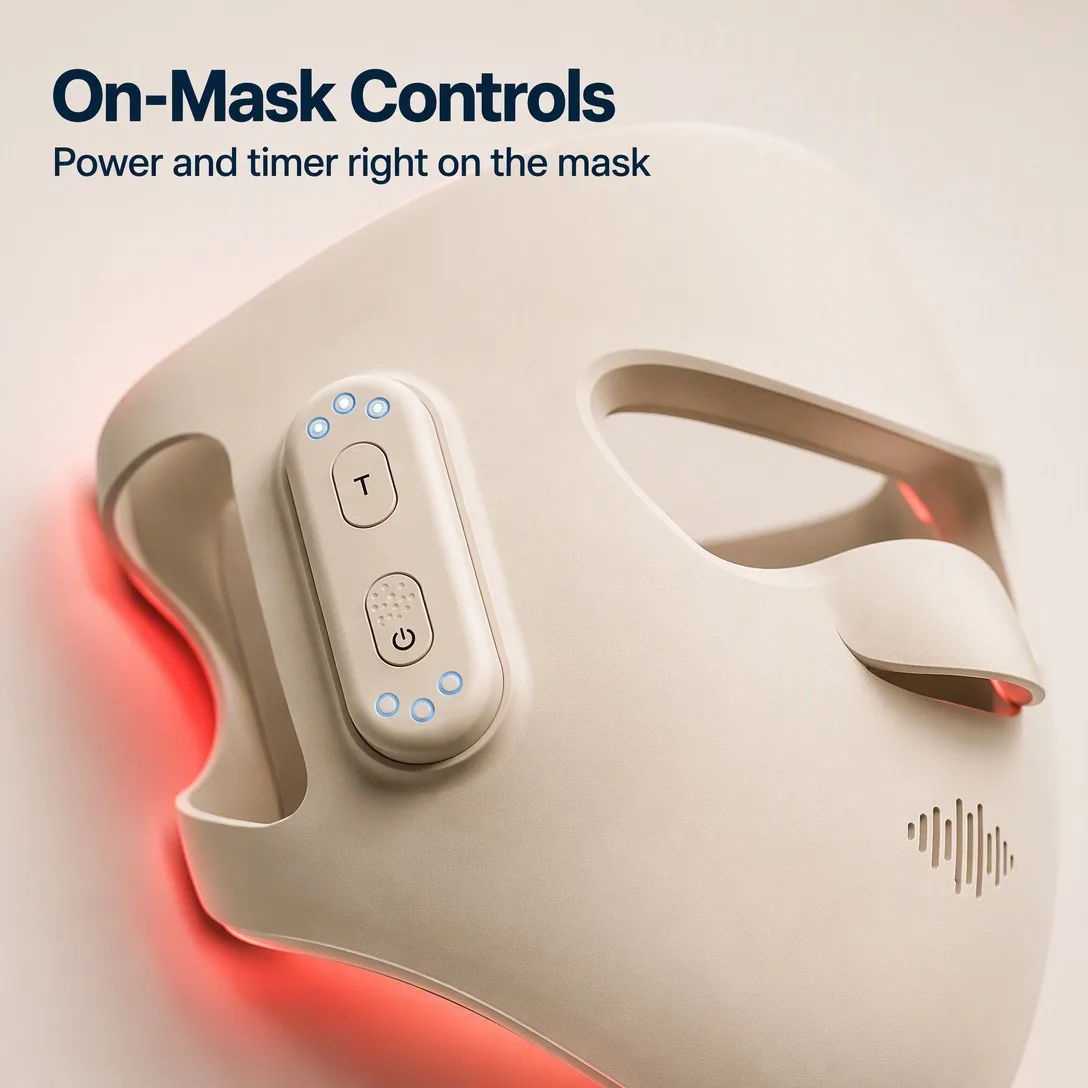 Cordless LED rostro mascarilla- Wireless rojo luz terapia dispositivo - detail view 3