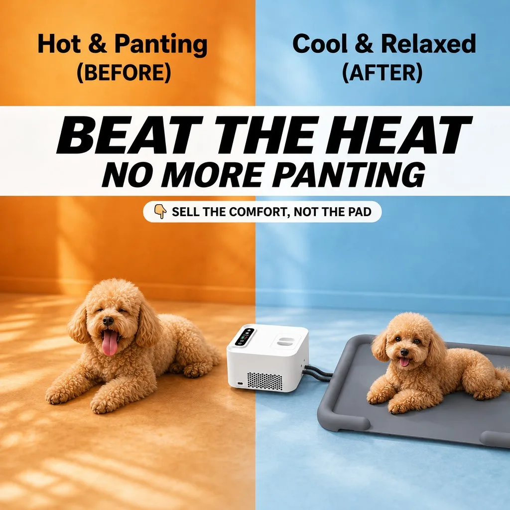 Mascotas Cooling alfombrilla bajo ruido Cooling Unit- antideslizante con borde elevado borde - detail view 4