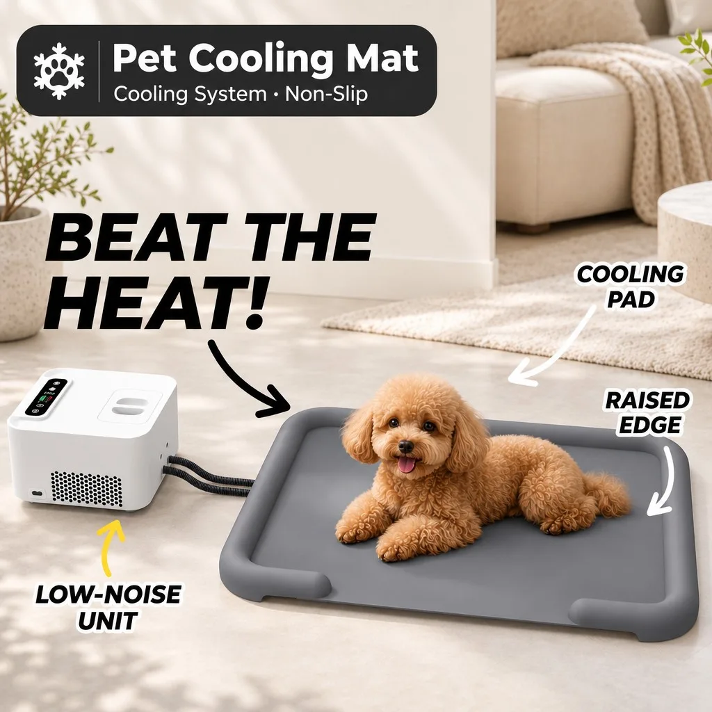 Mascotas Cooling alfombrilla bajo ruido Cooling Unit- antideslizante con borde elevado borde - main product image