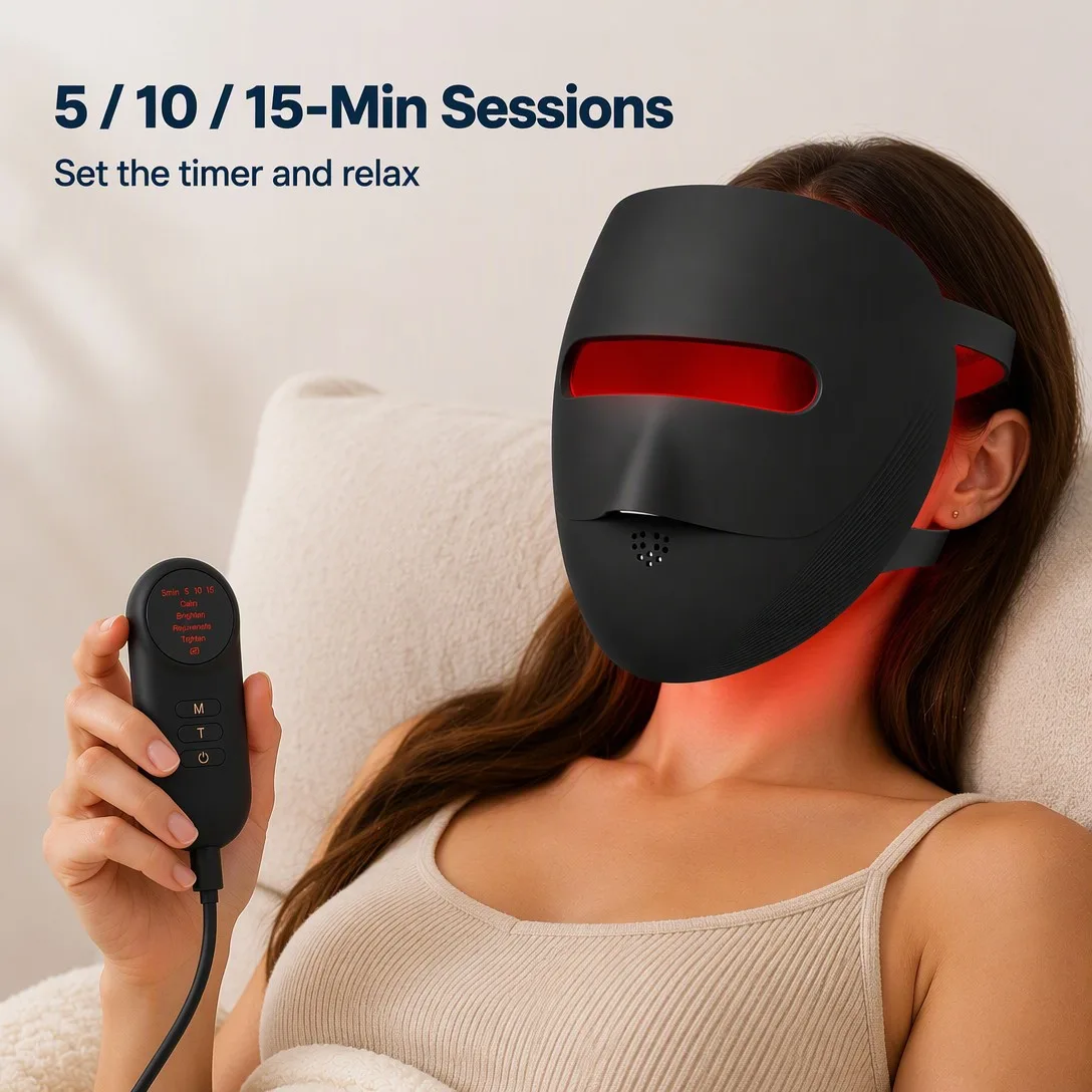 LED Face Mask Red Light Therapy - 4 Modes Skin Rejuvenation - detail view 3