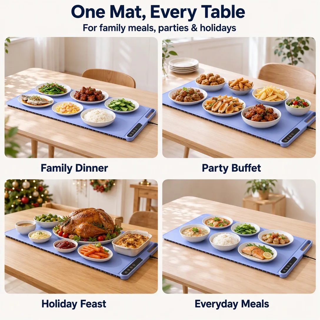Rollable Warming Mat - Keeps Every Dish Warm, Rolls Up Small - detail view 1