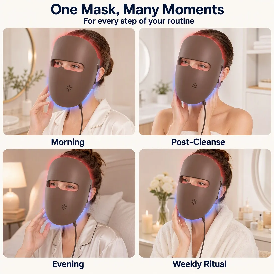 LED Face Mask Red Blue Light Therapy - Multi Color Photon - detail view 2