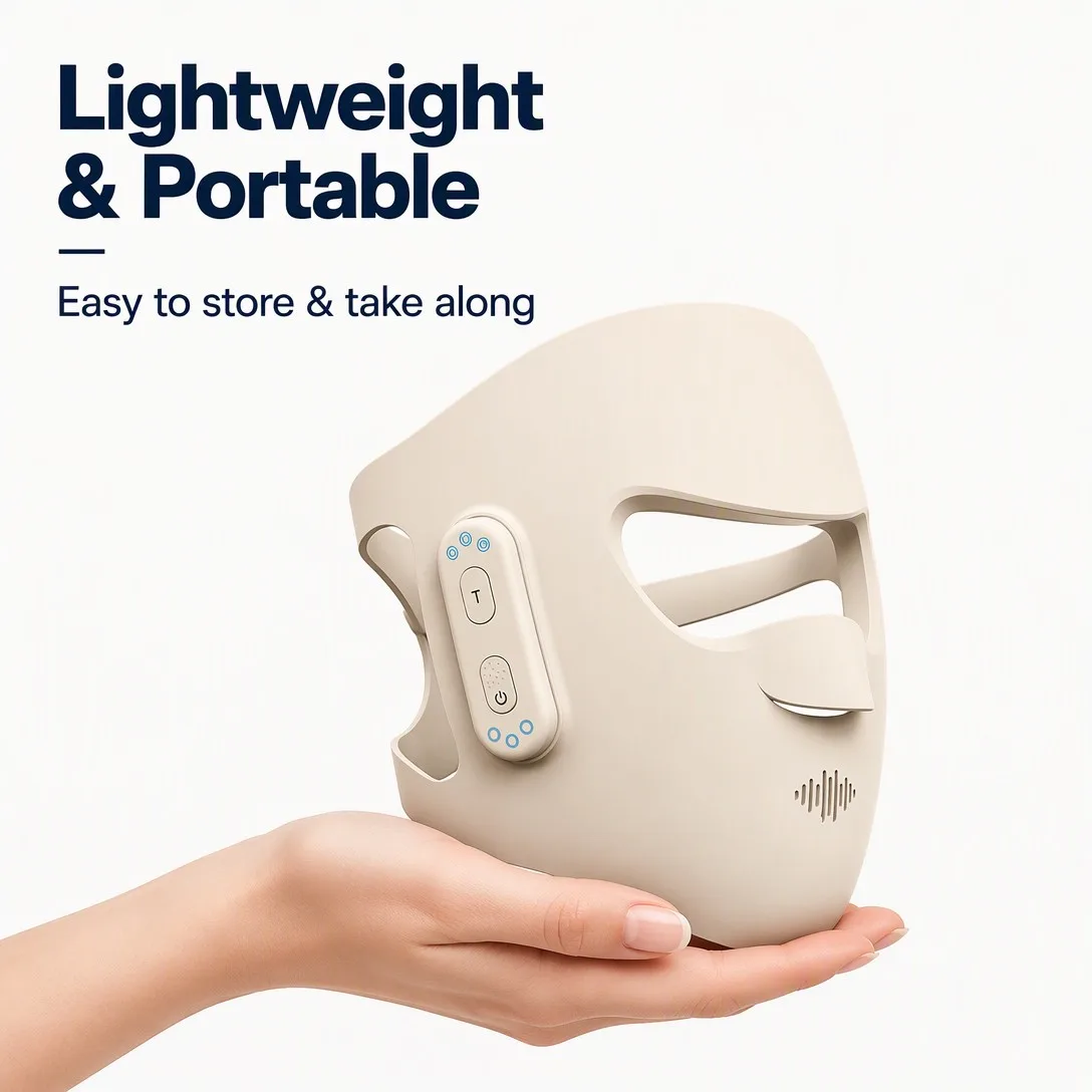 Cordless LED rostro mascarilla- Wireless rojo luz terapia dispositivo - detail view 5