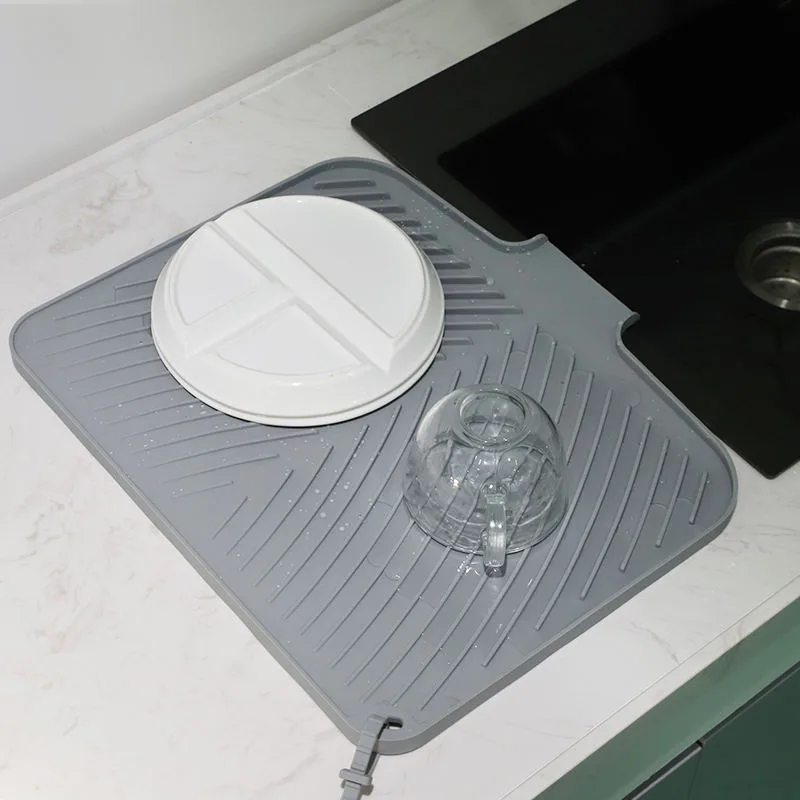 2025 Top Ranking Silicone Mat Custom Printing Countertop Drying Mats Sink Draining Pad Faucet Silicone Dish Drying Mat - detail view 2