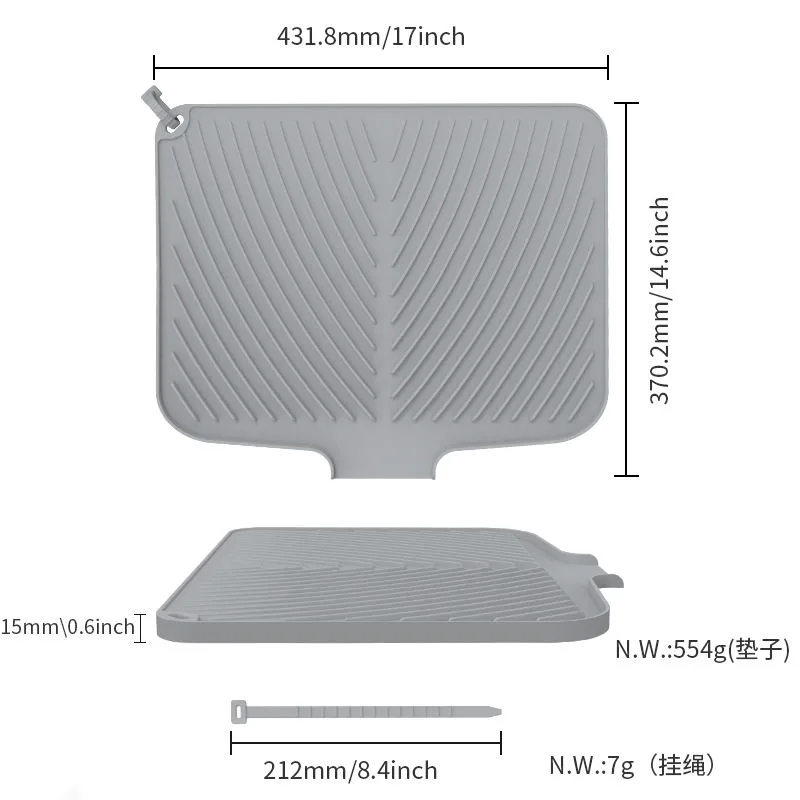 2025 Top Ranking Silicone Mat Custom Printing Countertop Drying Mats Sink Draining Pad Faucet Silicone Dish Drying Mat - detail view 5