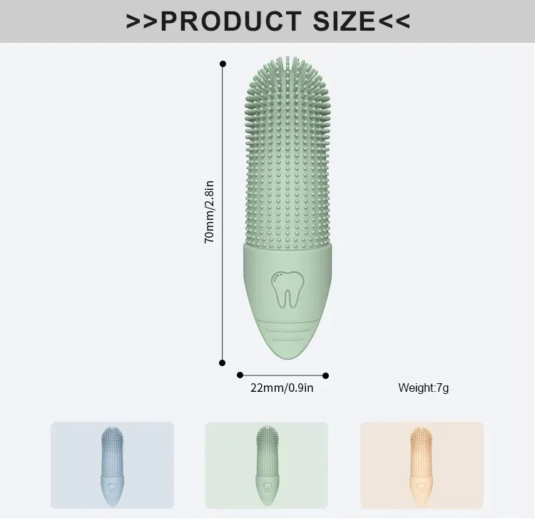Silicone Finger Toothbrush for Dogs and Cats Pet Grooming Product for Teeth Cleaning Supplies - detail view 10