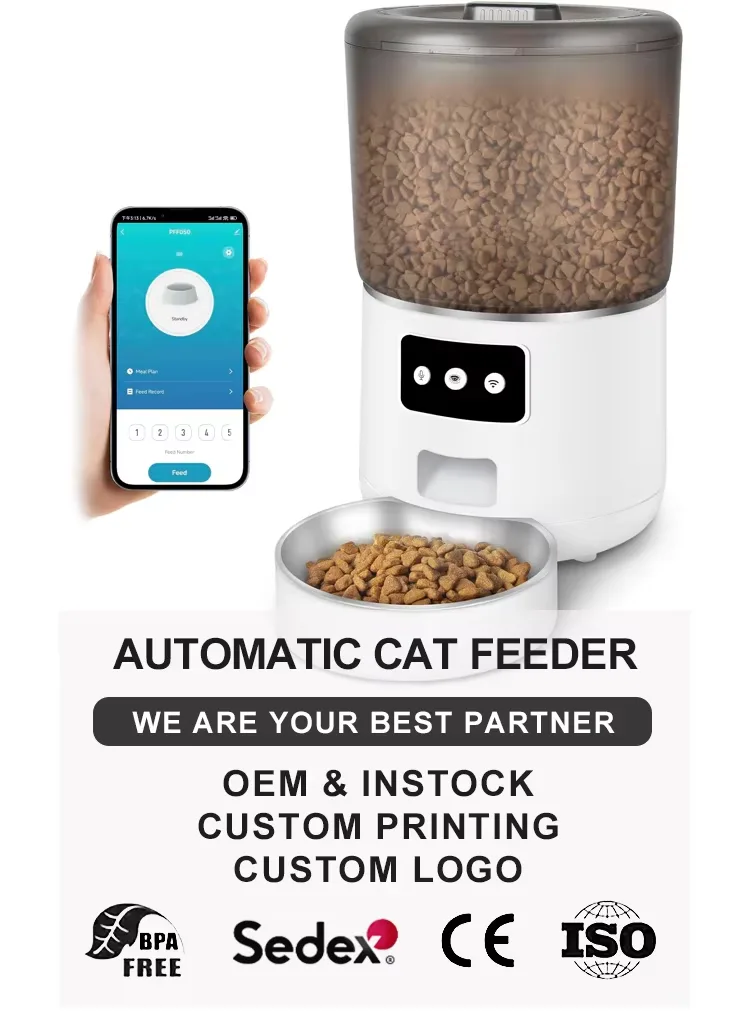 New Arrival Smart Automatic WiFi Pet Feeder Silicone Cat Food Dispenser with APP Control for Dogs - detail view 6