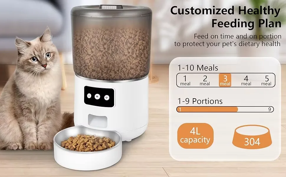 New Arrival Smart Automatic WiFi Pet Feeder Silicone Cat Food Dispenser with APP Control for Dogs - detail view 9