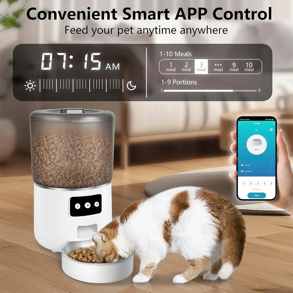 New Arrival Smart Automatic WiFi Pet Feeder Silicone Cat Food Dispenser with APP Control for Dogs - detail view 1
