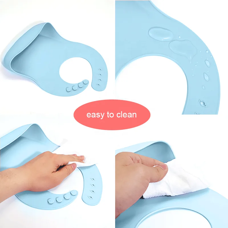 Bathtub Splash Guard with Suction Cups - Silicone Toy Tray - Baby Bib - detail view 3