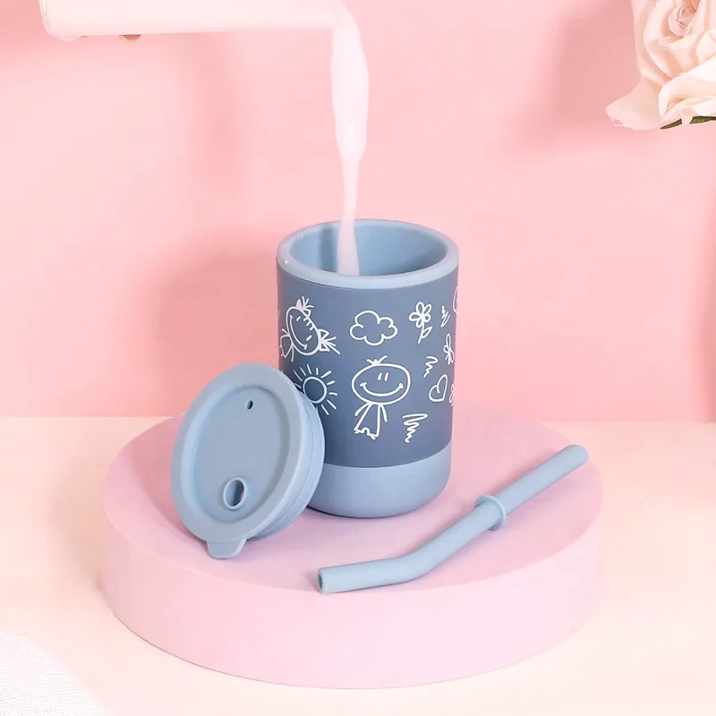 Silicona Sippy vasos niños pequeños- anti-derrame anti Straw tapa - detail view 4