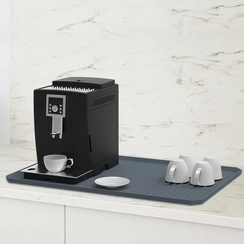 Silicone Coffee Bar Mat 24x16 - Raised Edge for Coffee Maker - main product image