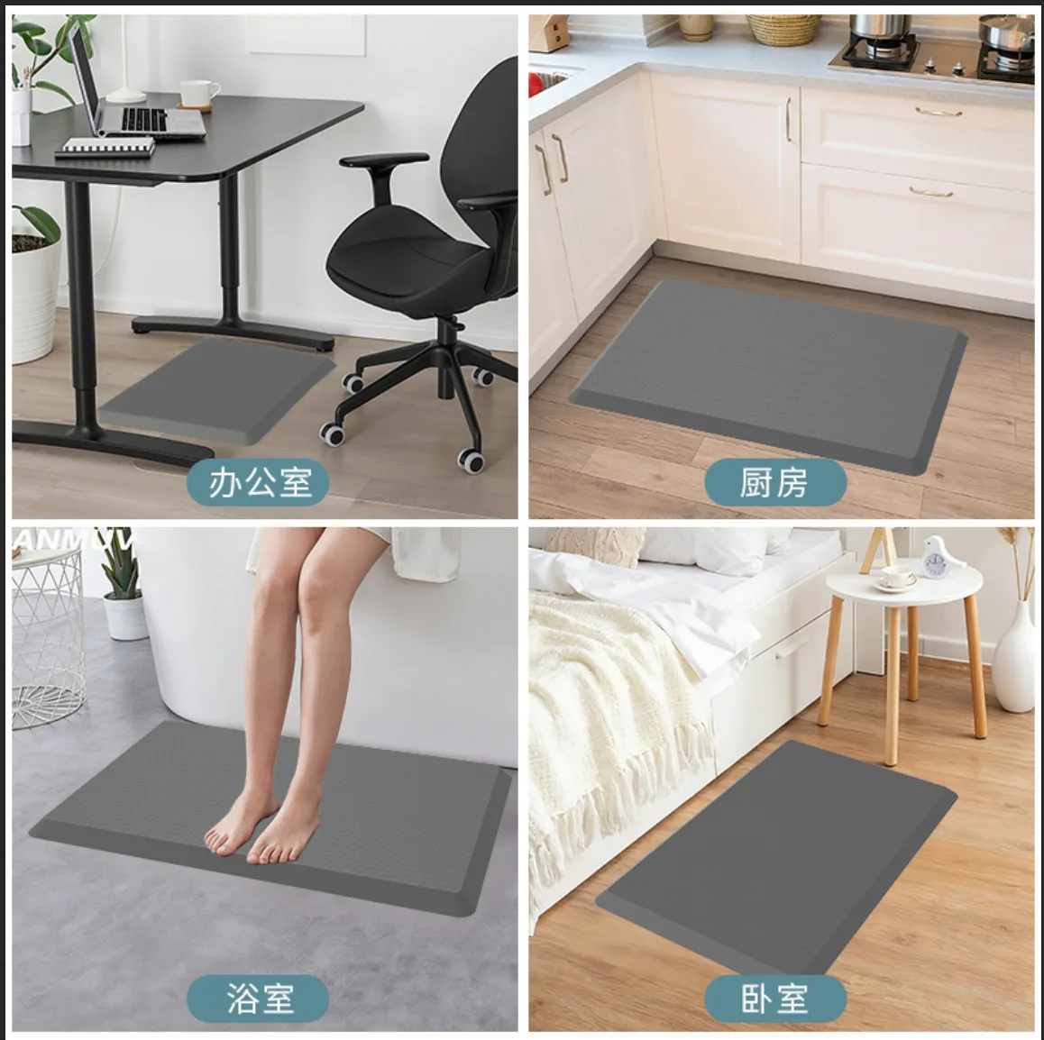 Waterproof Indoor Floral Kitchen Floor Mats Anti-Fatigue Comfort Rug Boho Style Foot Mat - detail view 7