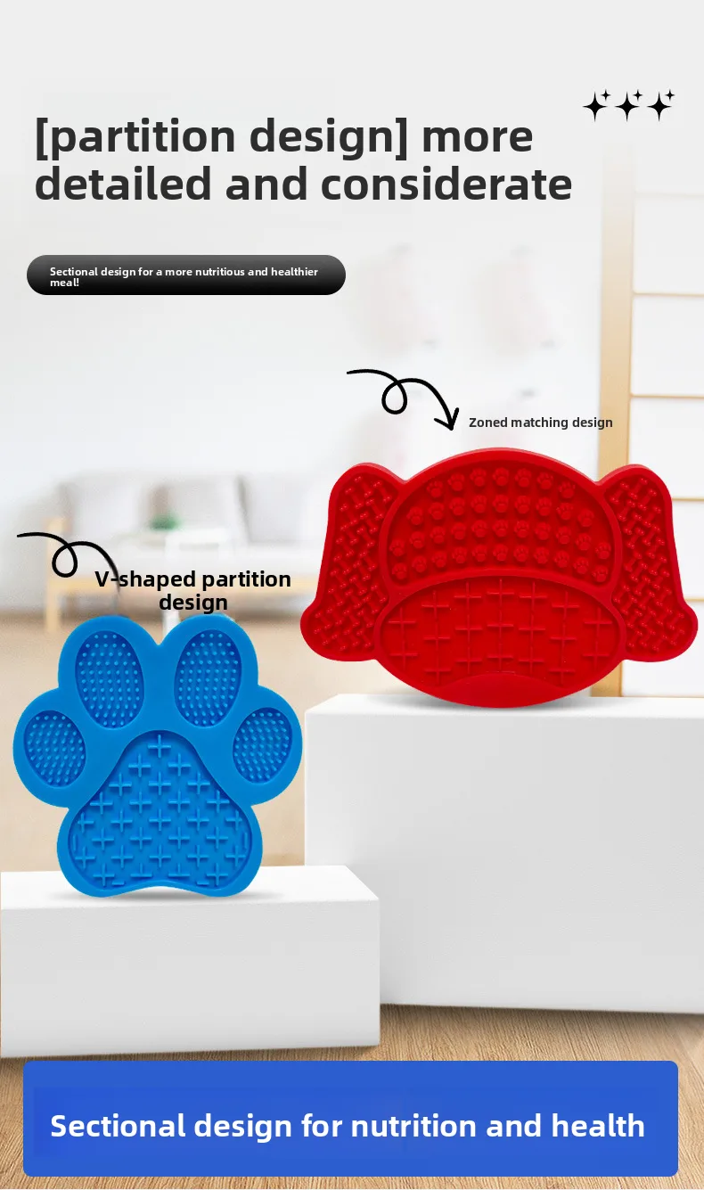 Moderne silicone animaux bol automatique Feature uni motif à ventouse base lent tapis de - detail view 11