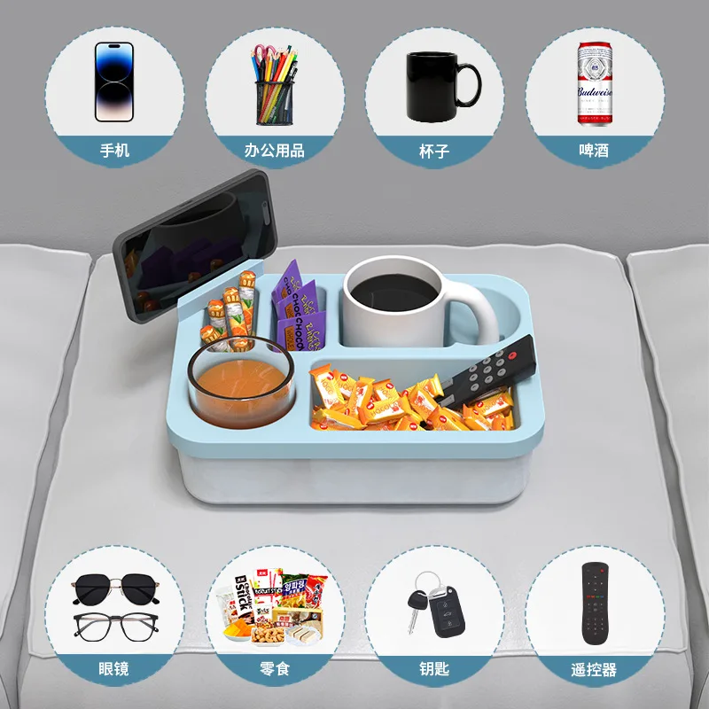 Rectangular Divided Tray 6 Compartment Classic Silicone School Lunch Plate Dish for Canteen - detail view 2