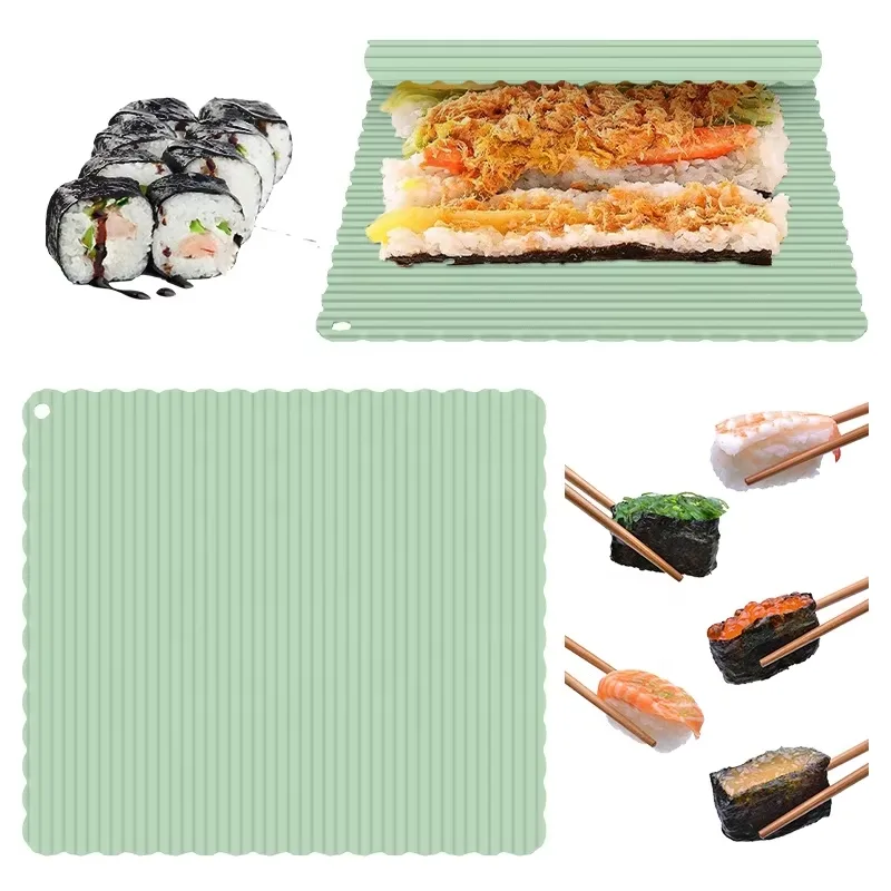 Nouveau Convenient Useful antiadhésif Resistance silicone Sushi roulant tapis cuisine outils - detail view 2