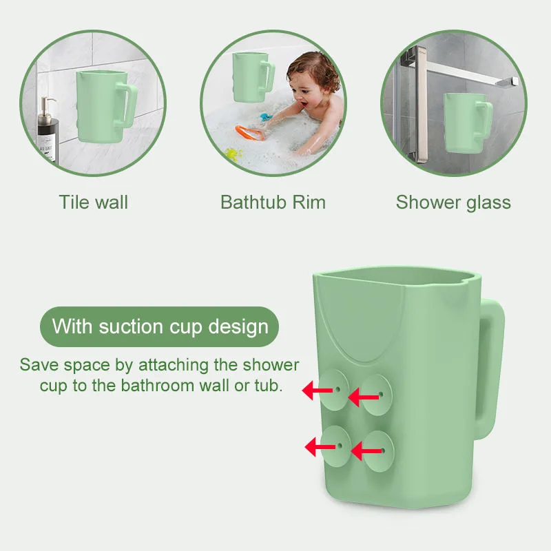 Silicone Baby Shower Bathing Rinse Cup Shampoo Soap Body Waterfall Pourer Kids Water Pourer Mug for Bathing Washing - detail view 2