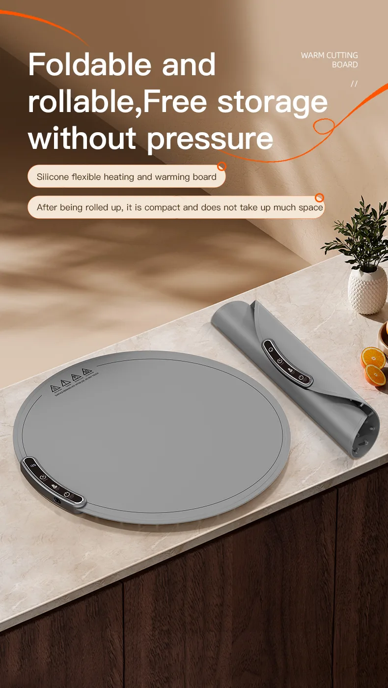 Heating Silicone Electric Warming Tray Food Warming Mat Roll up Buffet Hot Plates Heat Pad for Parties Home Travel - detail view 8