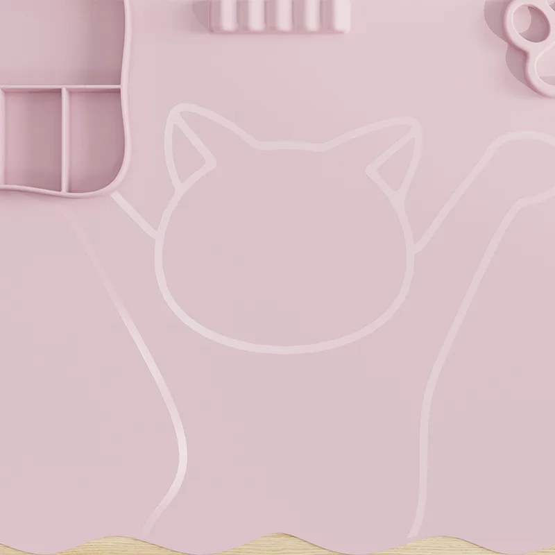 2027 Top Rankings Bag Nails Table Mat Pink Cherry Heart Pattern Custom Logo Nail Mat - detail view 6