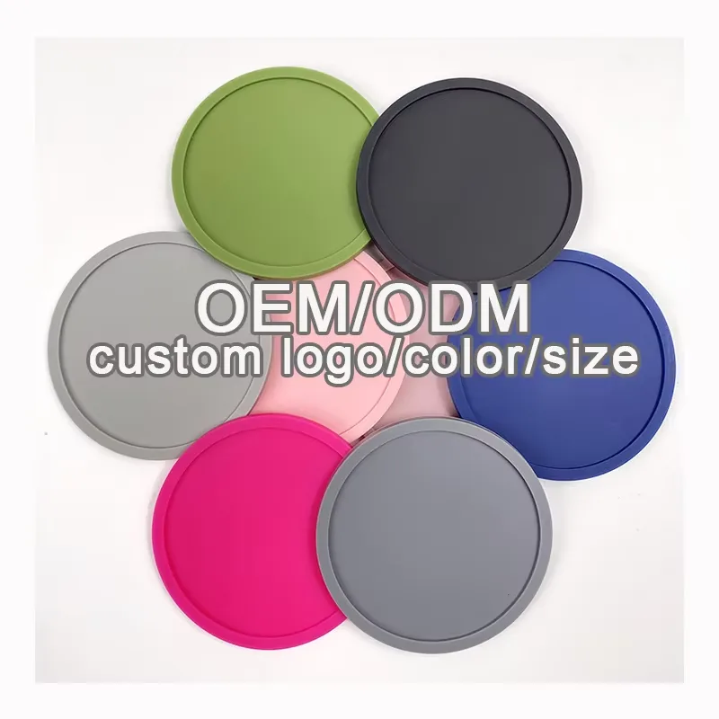 Custom Silicone Rubber Bar Cup Coasters Durable Heat Resistant Drink Cup Mat Kitchen Drinks Insulation Mat - custom silicone manufacturer
