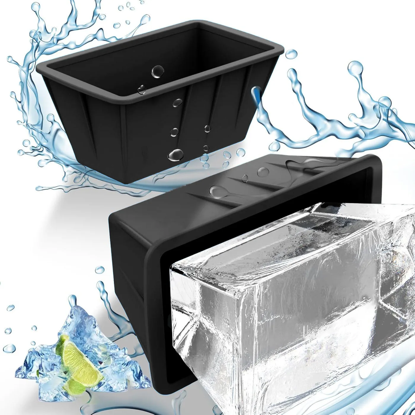 Sur mesure réutilisable silicone glace Block moule facile Release Big glaçons plateau - main product image