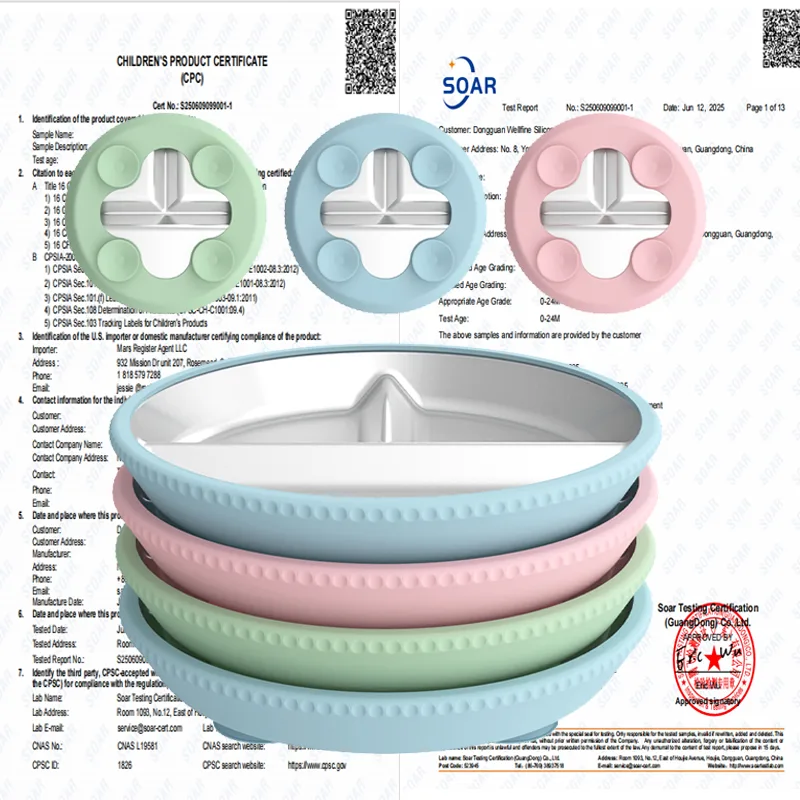 2026 Custom Logo Baby Tableware Kids Dinning Three Divided 304 Stainless Steel Plate Baby Silicone Plate - detail view 1
