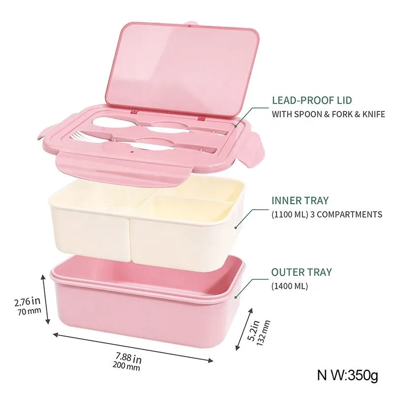 Kids Divided Bento Lunch Box for Kids 3 Compartment Lunch Containers Easy Open School Lunch Containers for Girls Boys - detail view 5