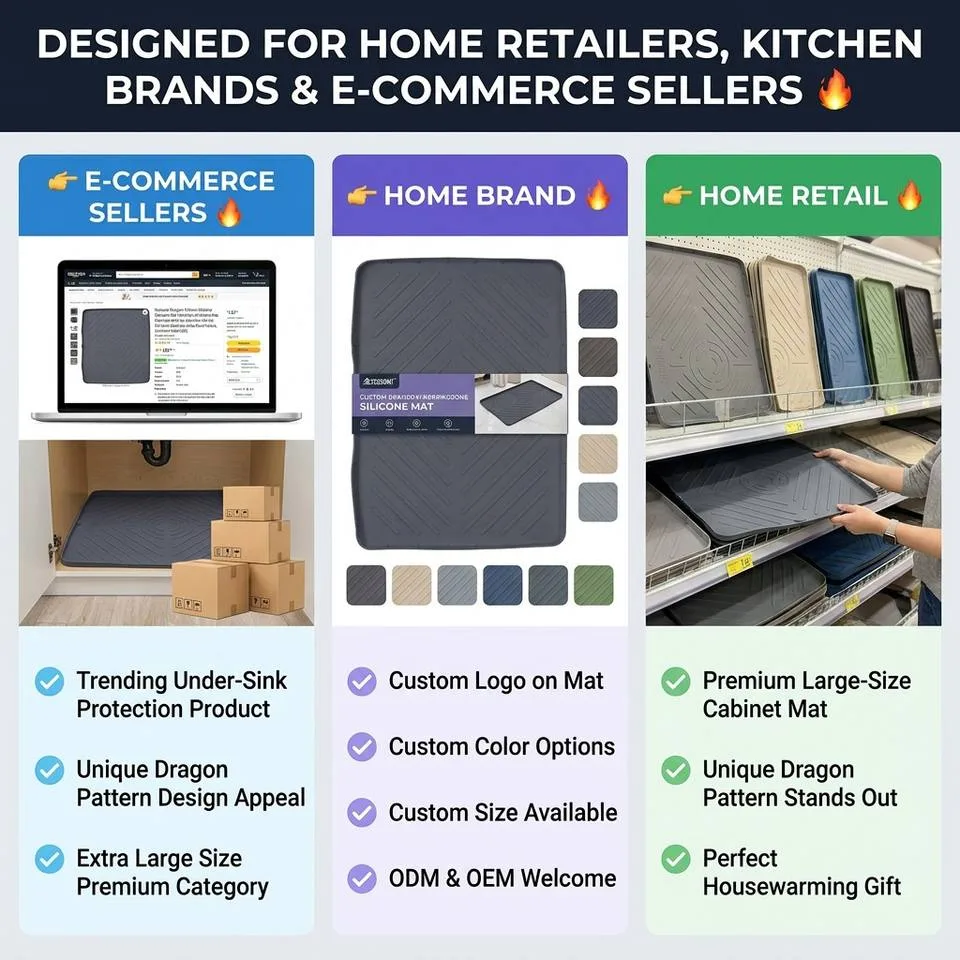 クラシック スタイル シリコーン 食器乾燥 マット カスタム サイズ キッチン シンク テーブル 排水 パッド Multi-Purpose Insulation 環境配慮 - detail view 5