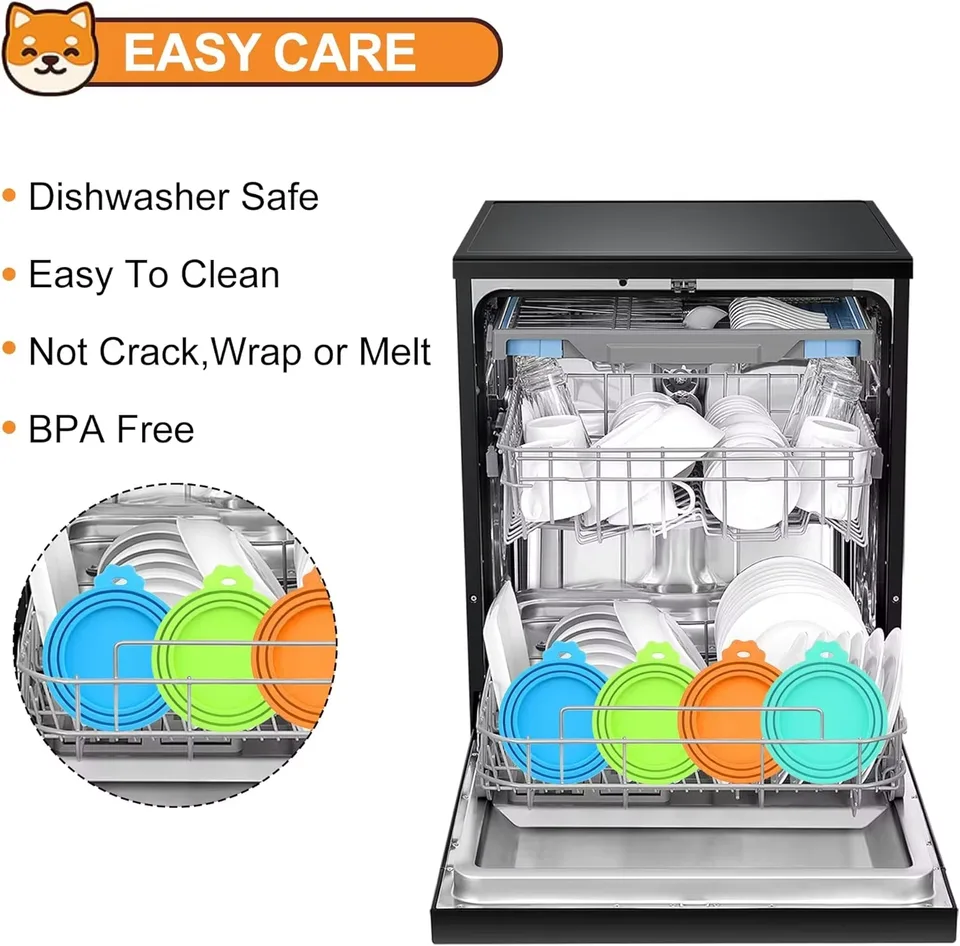Reusable Durable Silicone 3-in-1 Pet Food Can Leak-Proof Storage Container for Cats Dogs - detail view 5