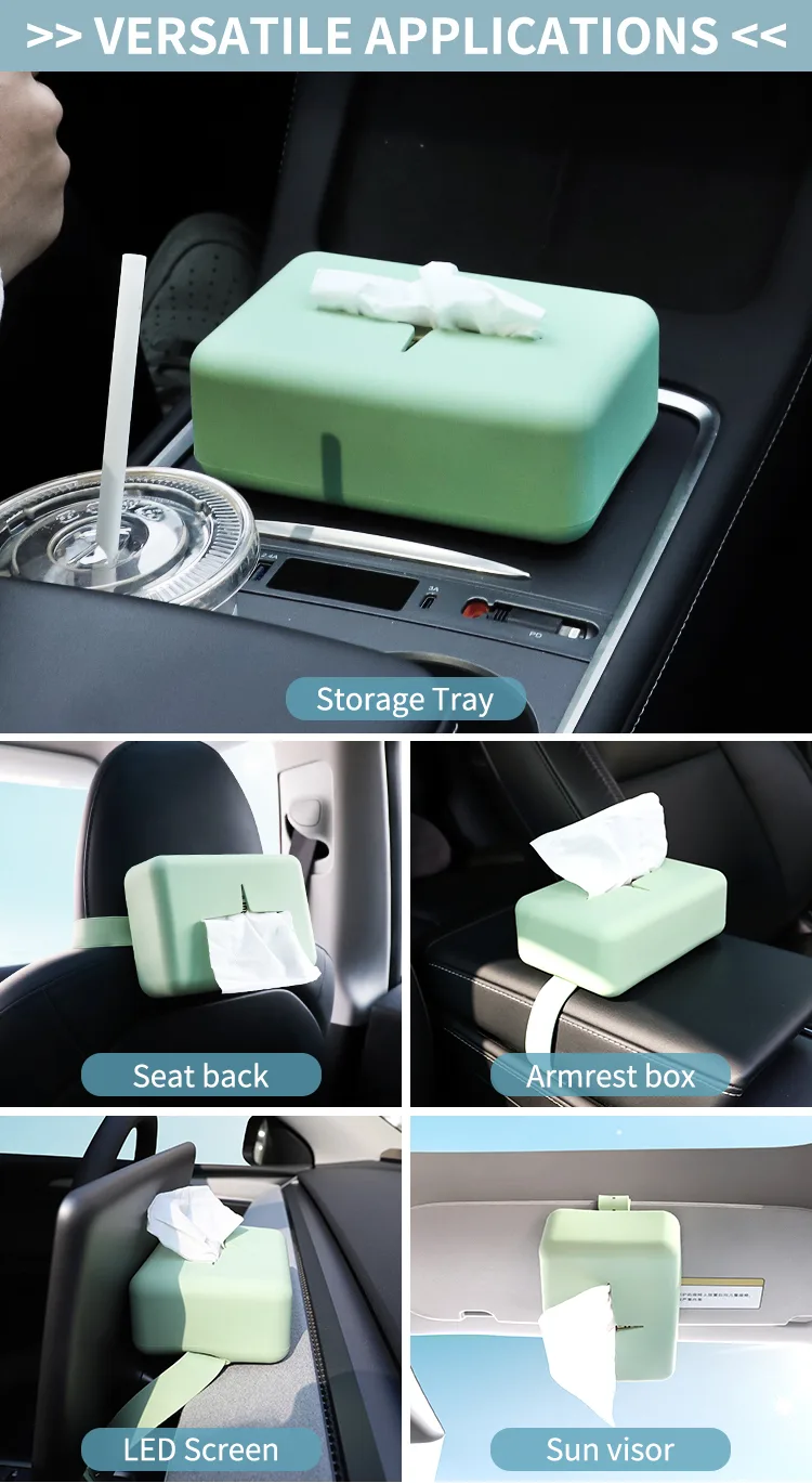 New Arrivals Custom Creative Multi-Functional Silicone Car Tissue Holder Paper Box Tissue Box for Most Car - detail view 7