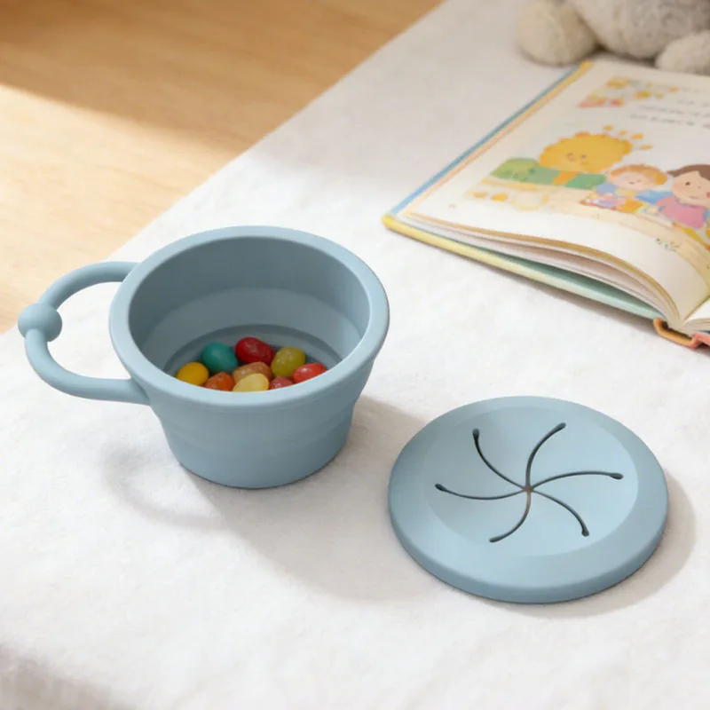 Plegable silicona vasos tapa infantil menaje niño pequeño snack almacenamiento contenedor - detail view 4