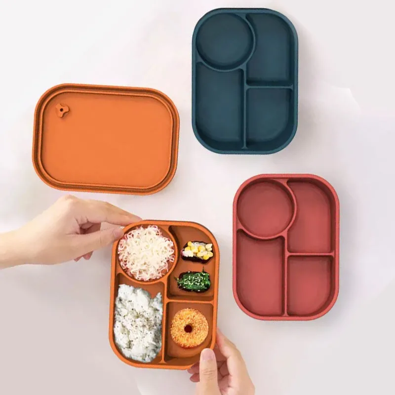 ECO Friendly Portable Click to Go Silicone Bento Office Lunch Box Set With Compartment for Kids Children's Adult - main product image