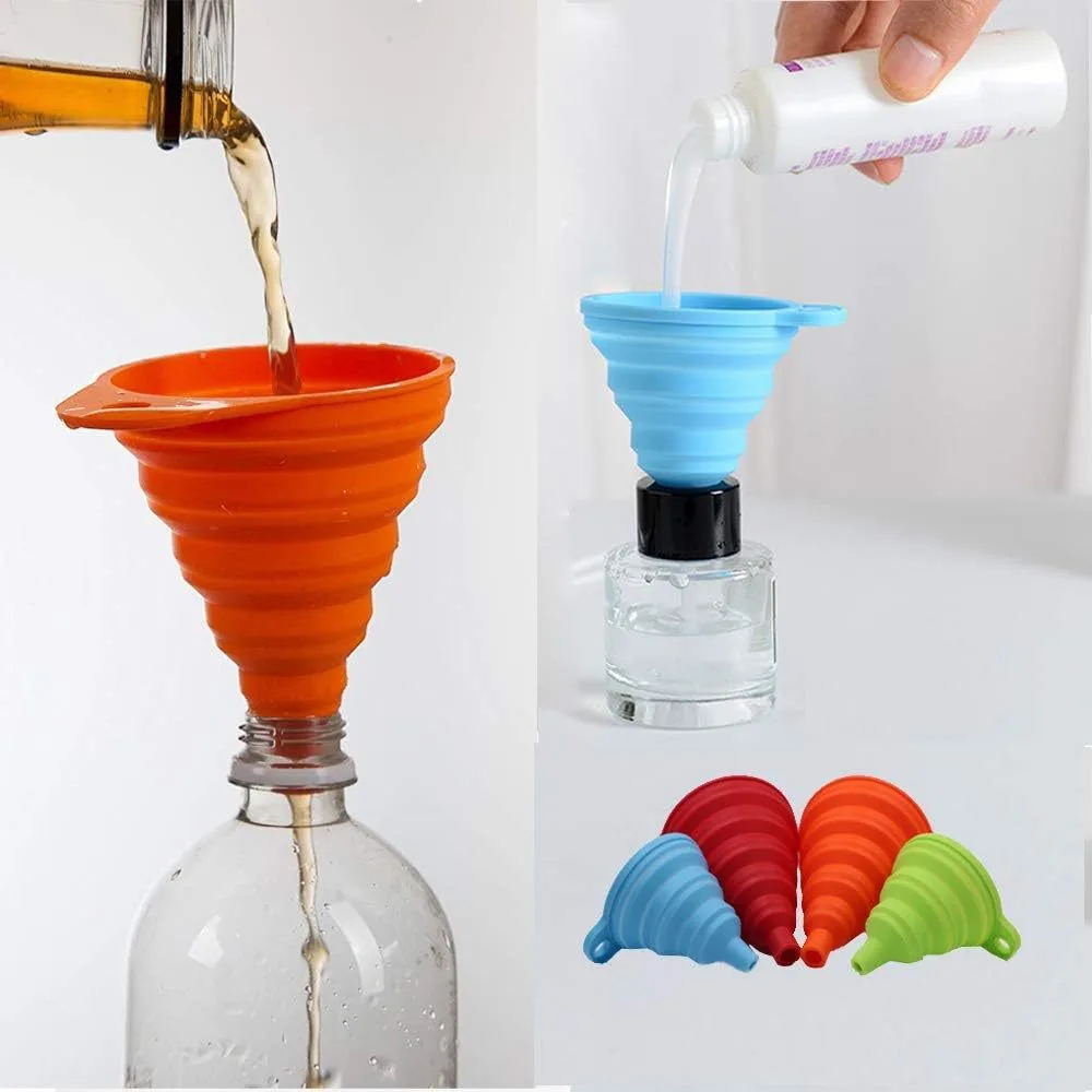Silicona plegable grande embudo herramientas cocina Gadgets accesorios Funnels agua botella - detail view 8