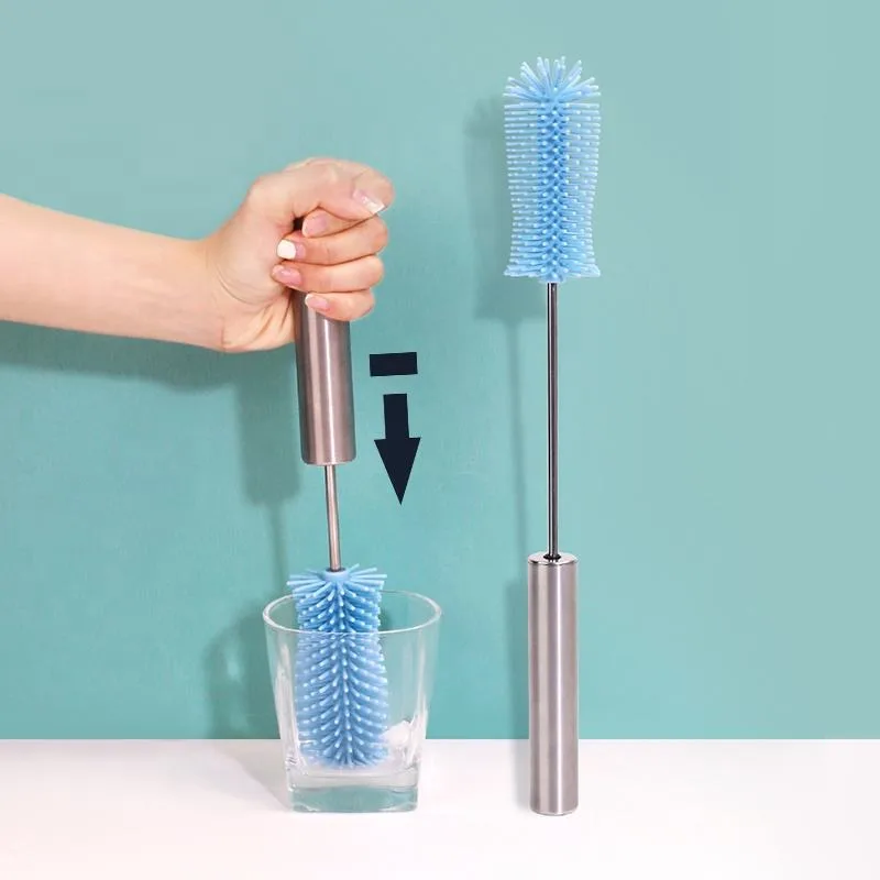 Custom Silicone Baby Brush Bottle Reusable Baby Bottle Brush for Cleaning - main product image