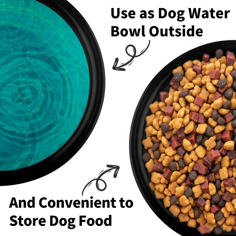 Top Ranking Manufacture Portable Foldable Dog Bowl Food Water Feeding Silicone TPE Collapsible Pet Bowl - detail view 2