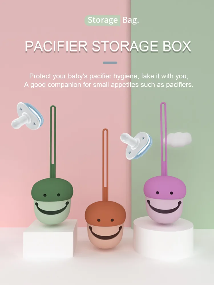 Wholesale Silicone Baby Pacifier Holder Pacifier Storage Box Container Pacifier Holder Case - detail view 6