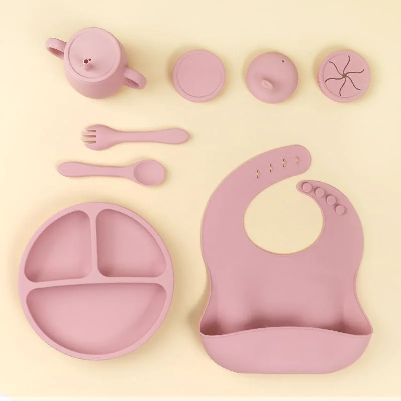 2025 silicone bavoirs Seller bébé fournitures silicone bébé alimentation set nouveau-né set - detail view 5