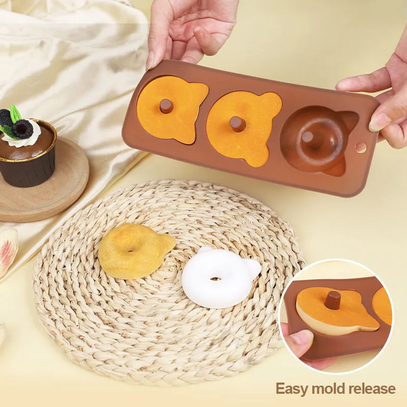 Top Rankings Food-Grade Silicone Round Donut Mold Easy Release Oven Cake Baking Tool - main product image