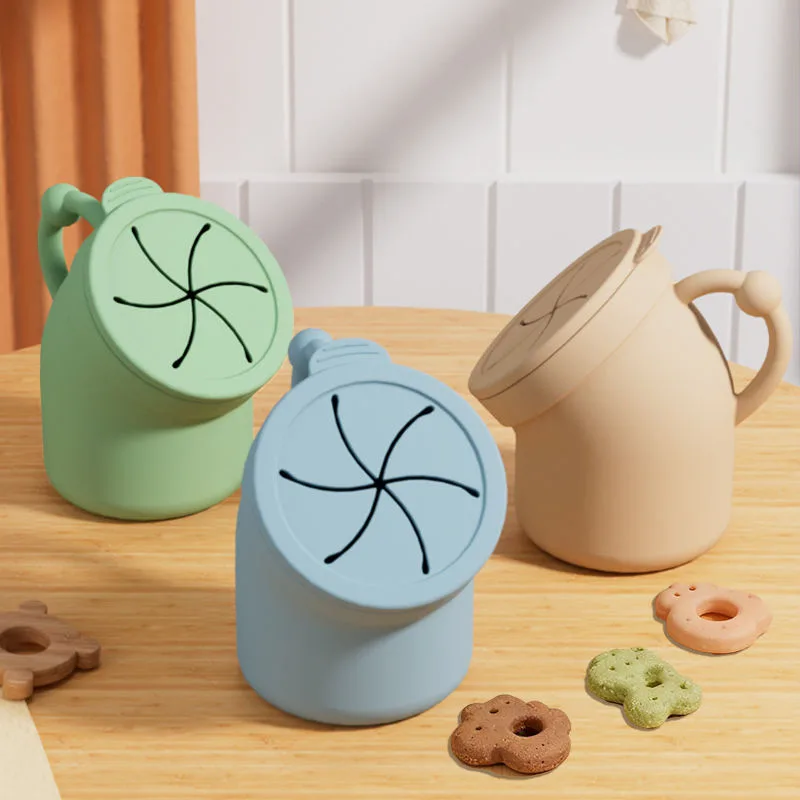 Plegable silicona vasos tapa infantil menaje niño pequeño snack almacenamiento contenedor - main product image