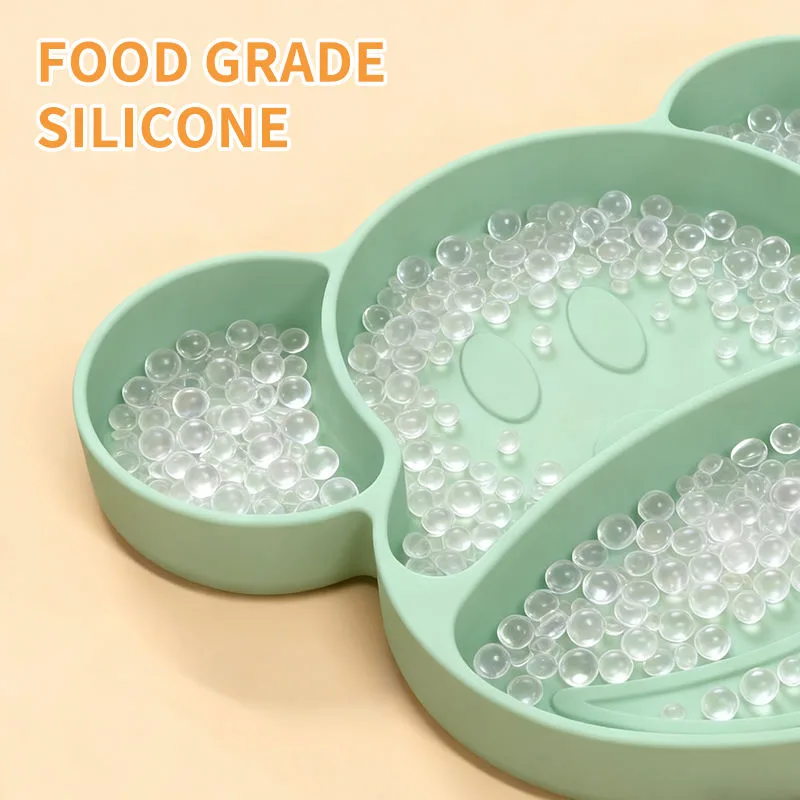 Modern Design Silicone Bear Baby Plate Food Grade Silicone Material Easy to Clean Kids Dining Dinnerware Sets Babies Feeding - Baby Plate & Bowl - detail view 4