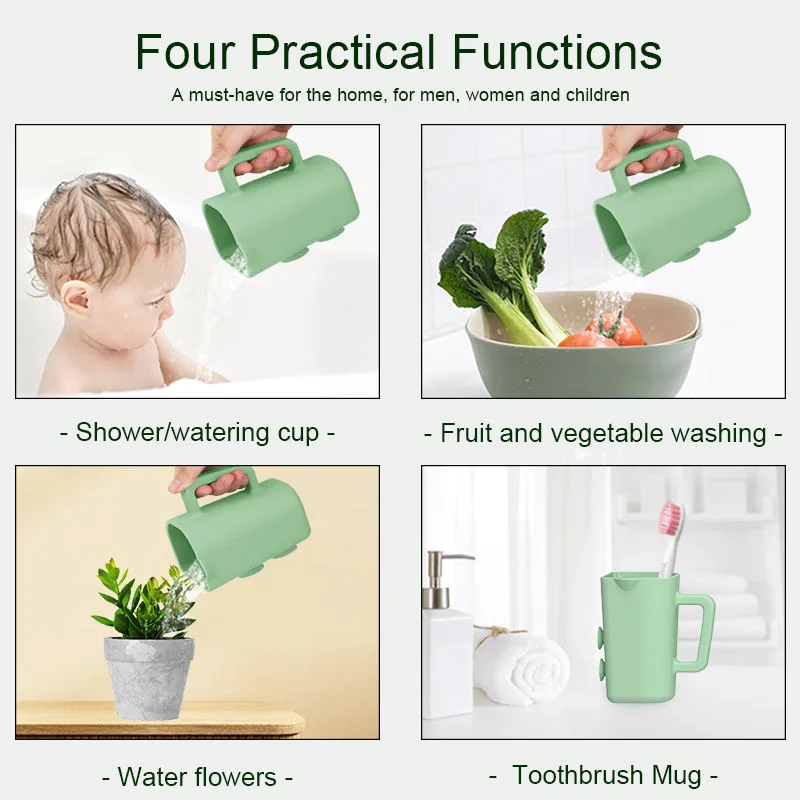 Silicone Baby Shower Bathing Rinse Cup Shampoo Soap Body Waterfall Pourer Kids Water Pourer Mug for Bathing Washing - detail view 3