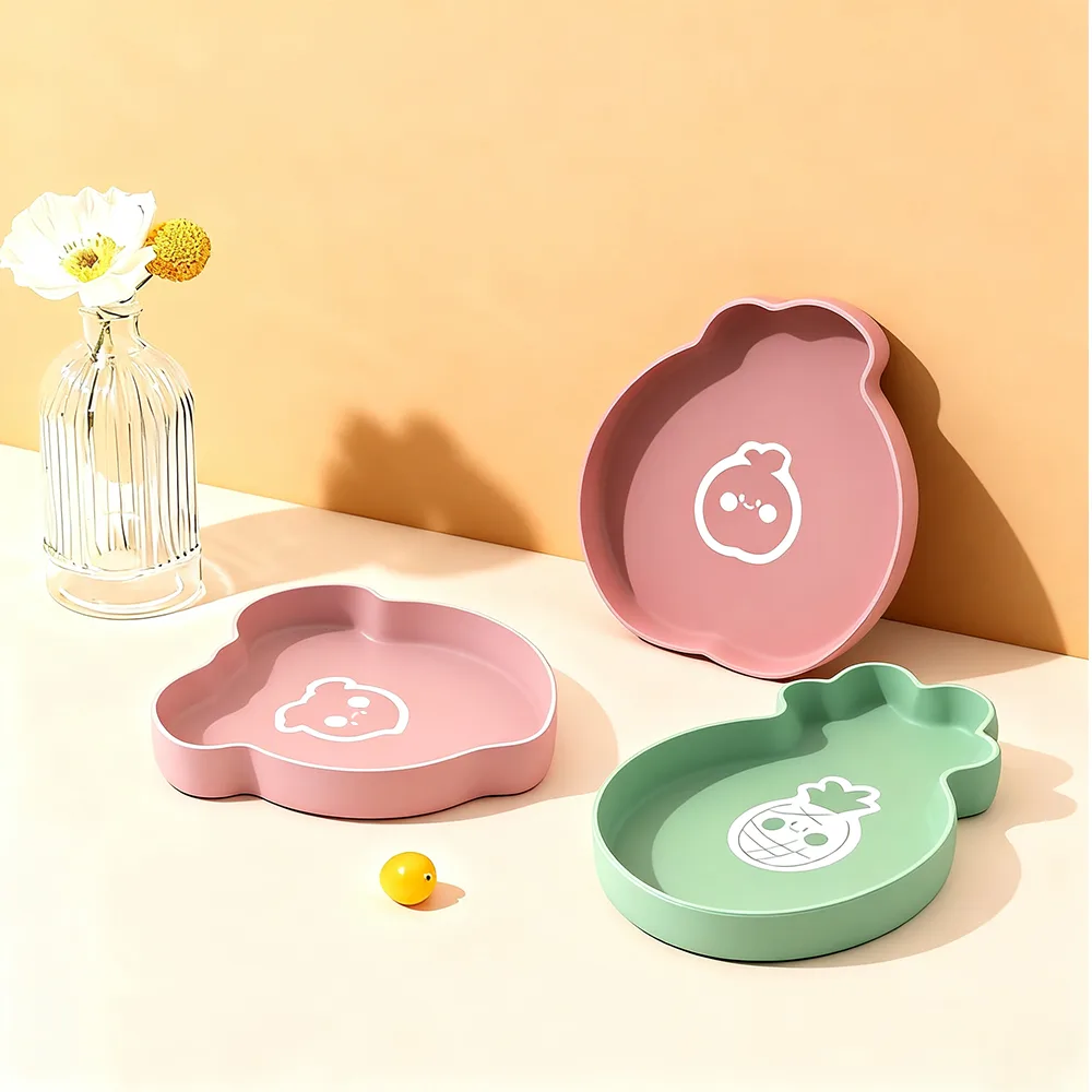 Custom Cute Cartoon Silicone Baby Plate Children's Divided Tableware Set Kids Dining Packaged Box - detail view 10