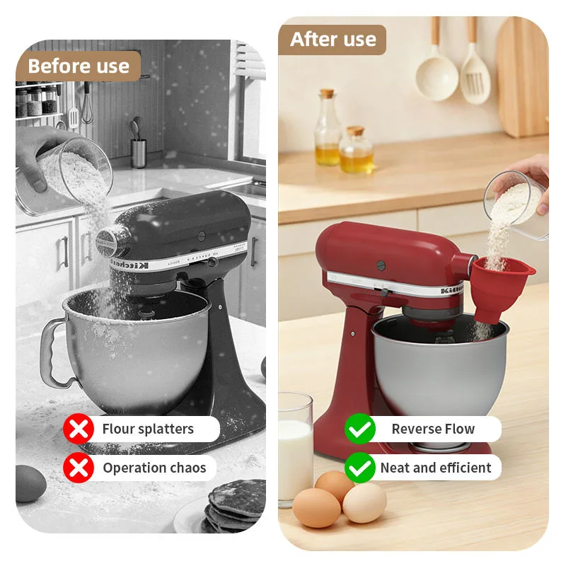 新 Flour じょうご Auxiliary ミキサー Flour じょうご Suitable 4. 5-5 Qt Tilt-Head ミキサー - detail view 3