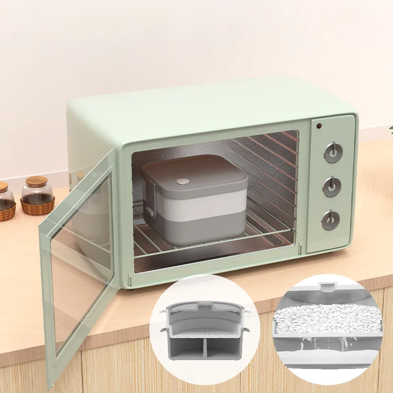 Double boîte à déjeuner sûr portable Sealed étanche micro-ondes Dual-Tier bento boîte - main product image