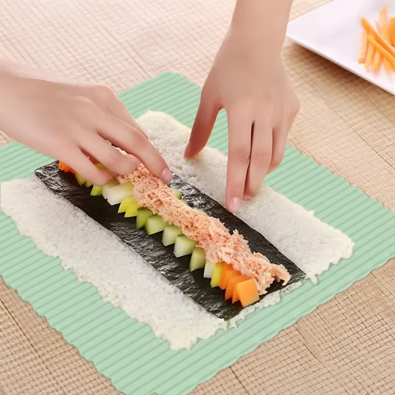 Nouveau Convenient Useful antiadhésif Resistance silicone Sushi roulant tapis cuisine outils - main product image