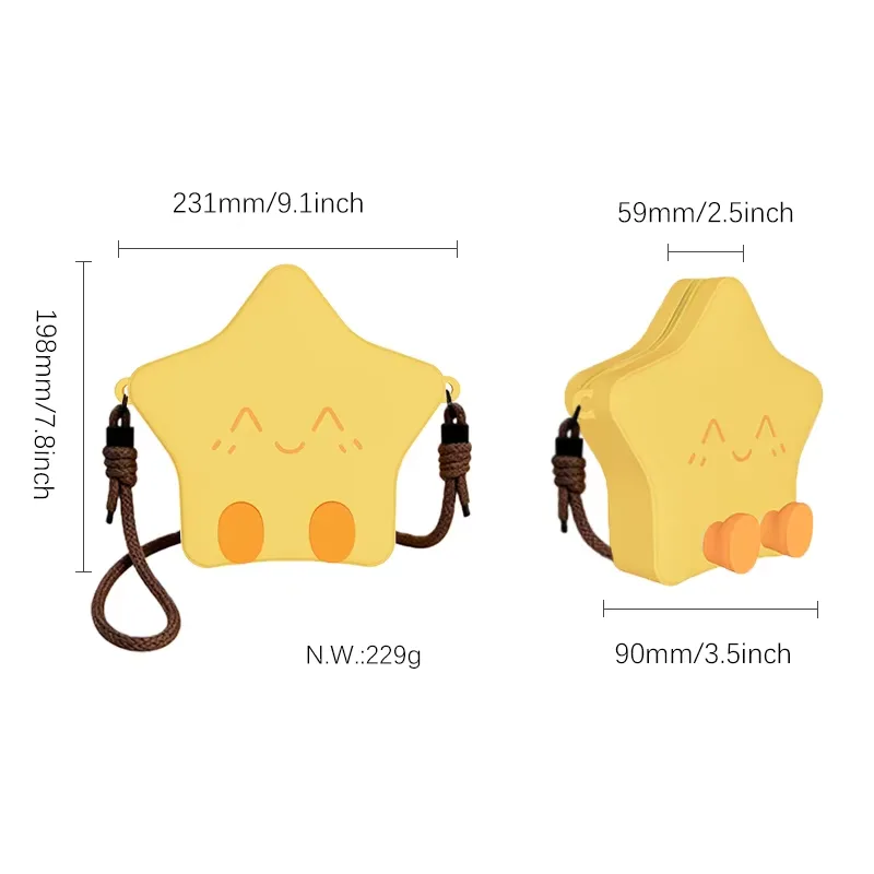 Dessin animé silicone Crossbody sac de conservation tendance mignon Wallet pochette - detail view 5