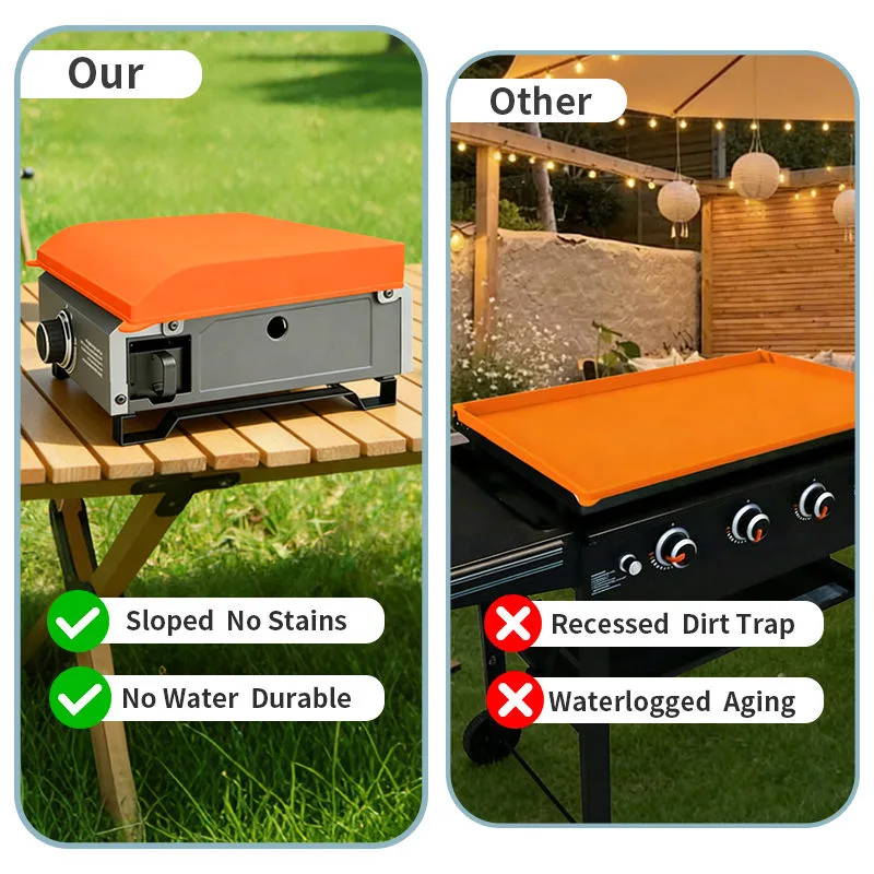 Eco-Friendly Food-Grade Silicone Griddle Buddy Mat Waterproof Heat Resistant Protective Grill Cover for Camping BBQ Accessories - detail view 2