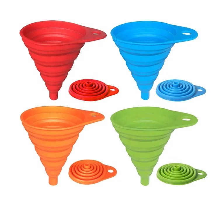 100% Food Grade Silicone Collapsible Large Size Funnel Foldable Kitchen Funnel for Liquid Transfer - detail view 6